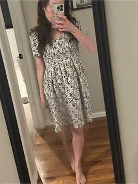 H&M White Floral Mini Dress